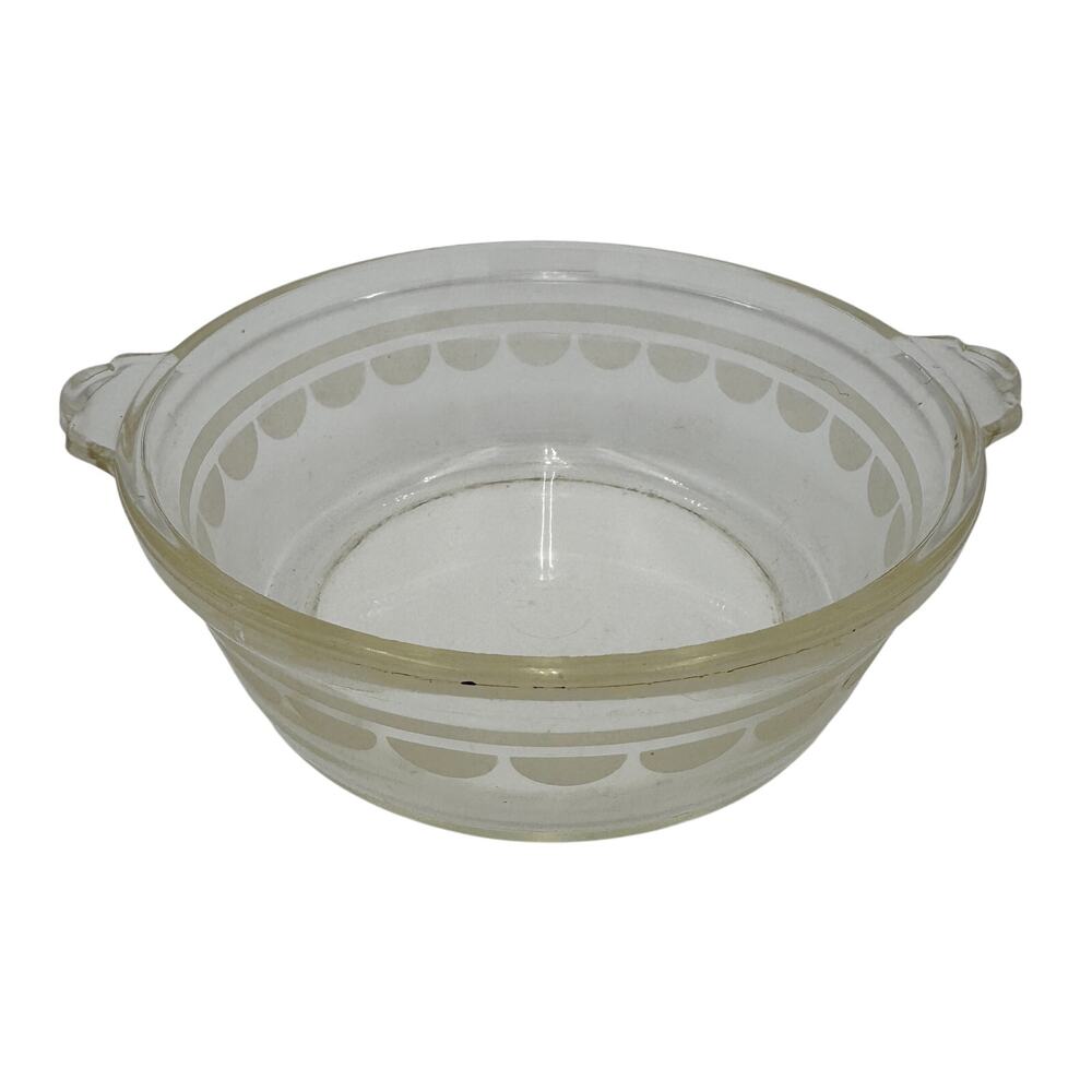 Vintage PYREX Etched Casserole Dish Half Moon Pattern 023-623B 1935-1938 8"